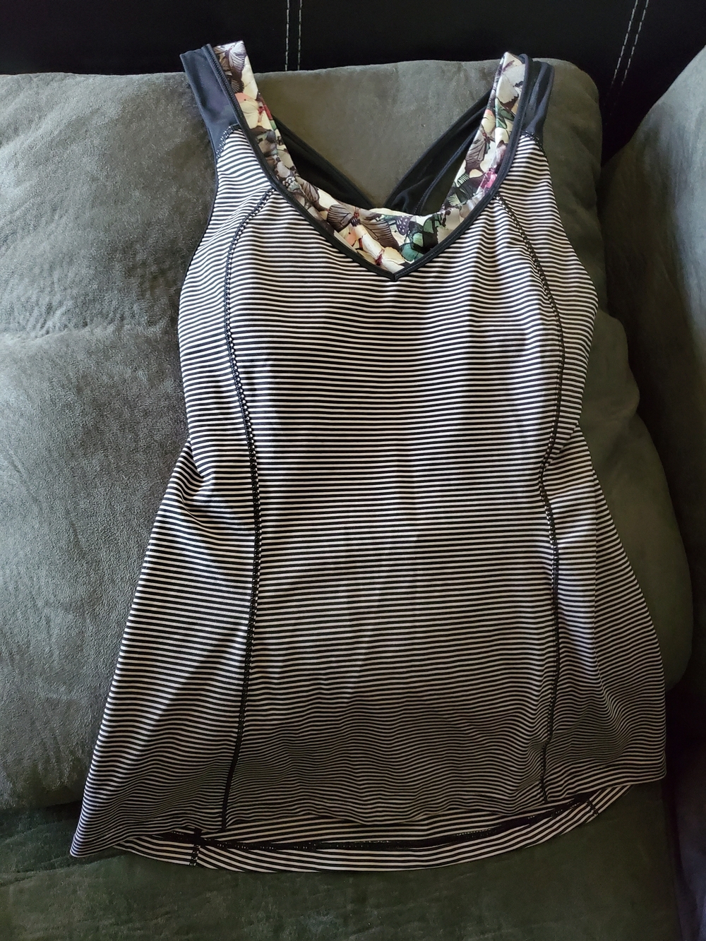lululemon Striped One-Piece in Black & White Size 6